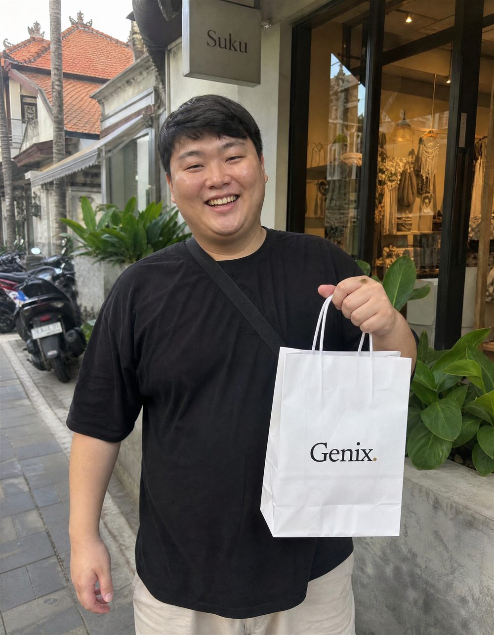 A Genix customer in Bali with their delivery